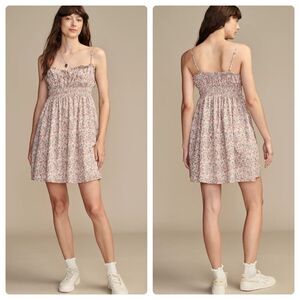 Lucky Brand Printed Smocked Sweetheart Mini